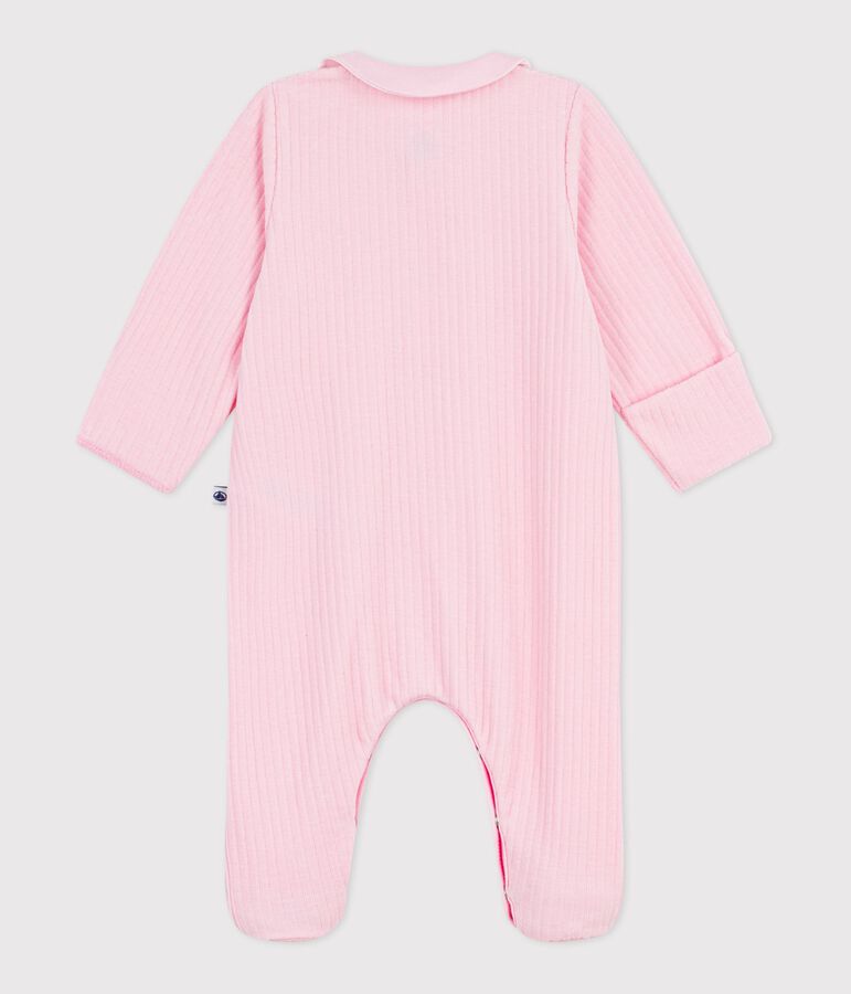 Pyjama in effen velours met kraag