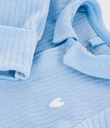 Pyjama in effen velours met kraag