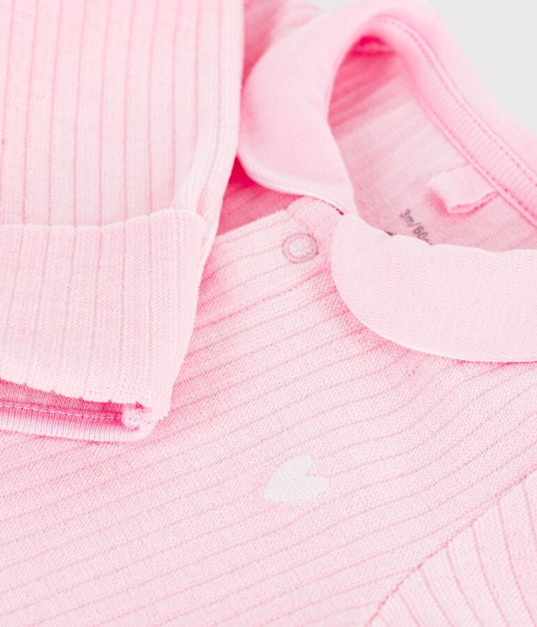 Pyjama in effen velours met kraag