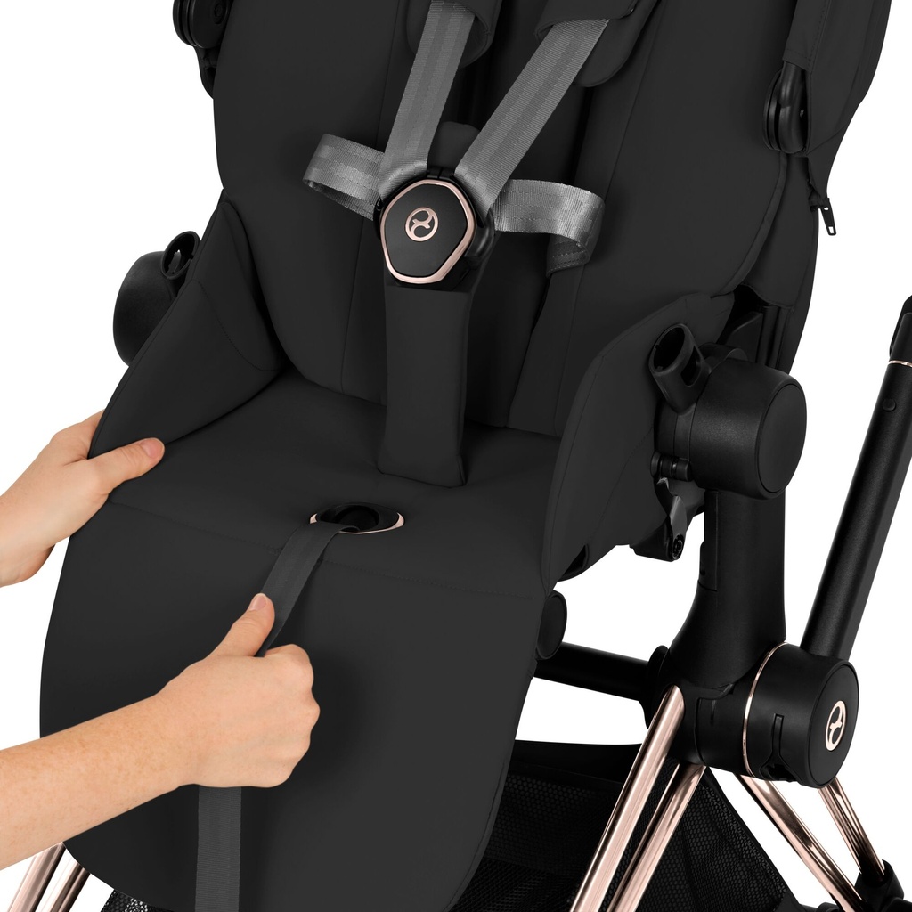 Kinderwagen set Priam comfort matt black (incl. draagmand  en buggyzit)