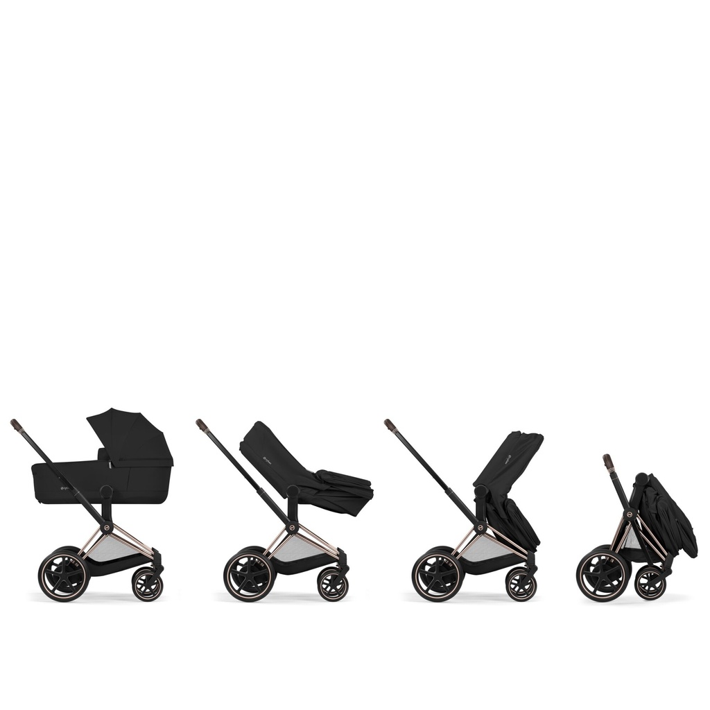 Kinderwagen set e-Priam comfort rosegold (incl. draagmand  en buggyzit)