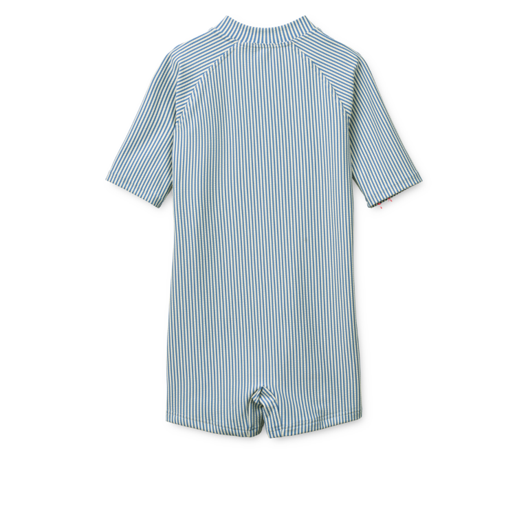 Zwemjumpsuit Max seersucker korte mouwen