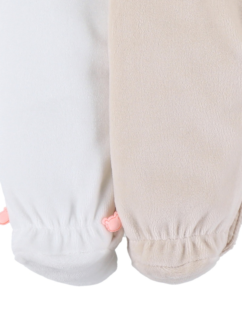 Pyjama baby zebra fluweel (2 stuks)