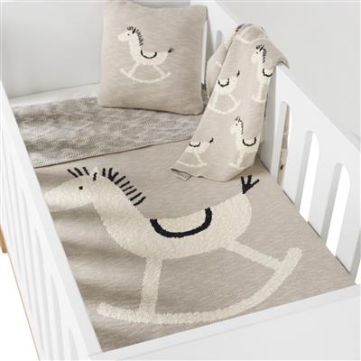 Dekentje bed tricot rocking horse
