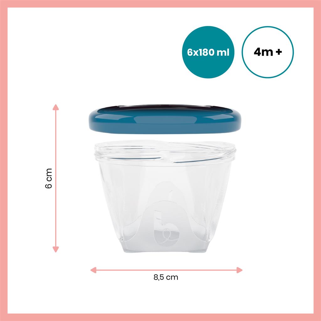Bewaarpotjes babybols 180ml (6st)