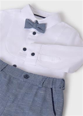 Set: hemd met strik en korte broek
