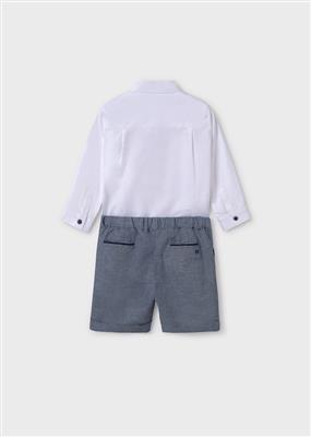 Set: hemd met strik en korte broek
