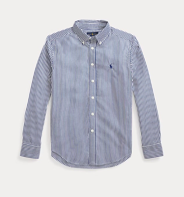Hemd gestreept katoenen poplin (8j-18j)