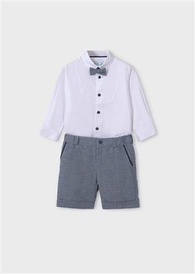 Set: hemd met strik en korte broek