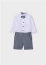 Set: hemd met strik en korte broek