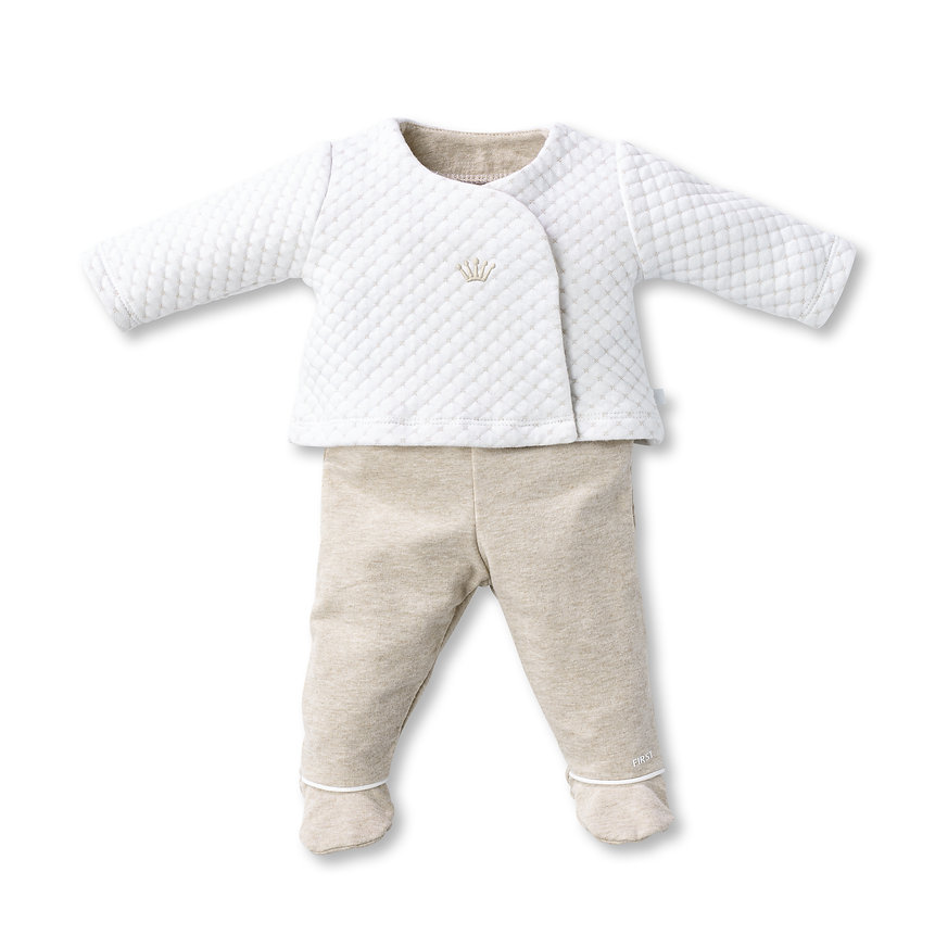 Tweedelige Set Oslo - overslagvestje en broekje met voetjes