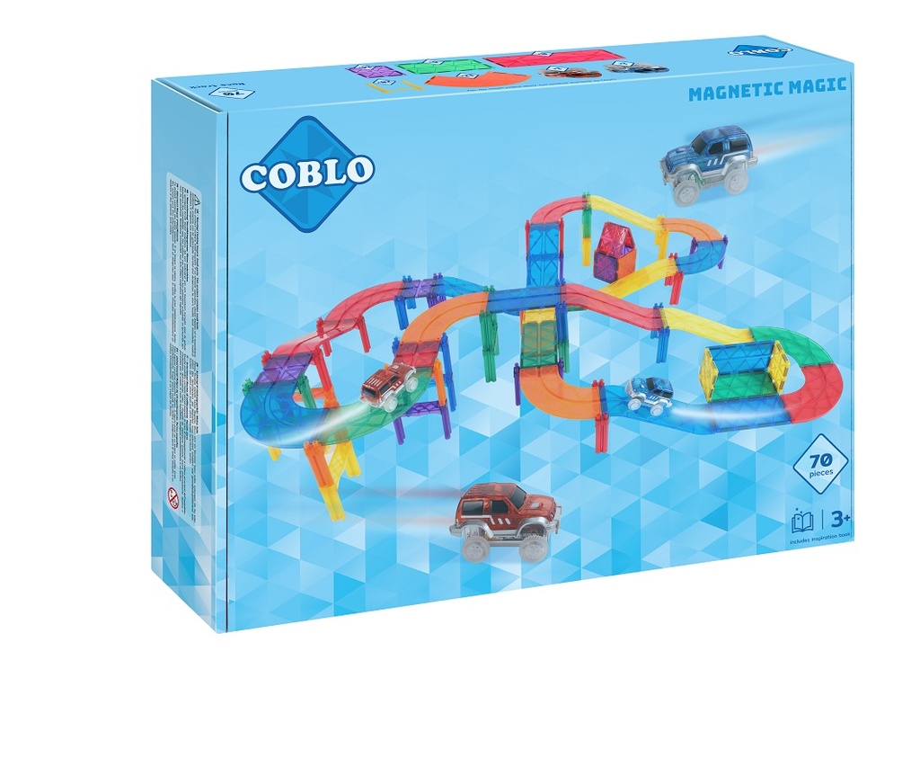 Magnetic tiles race track 70 pieces