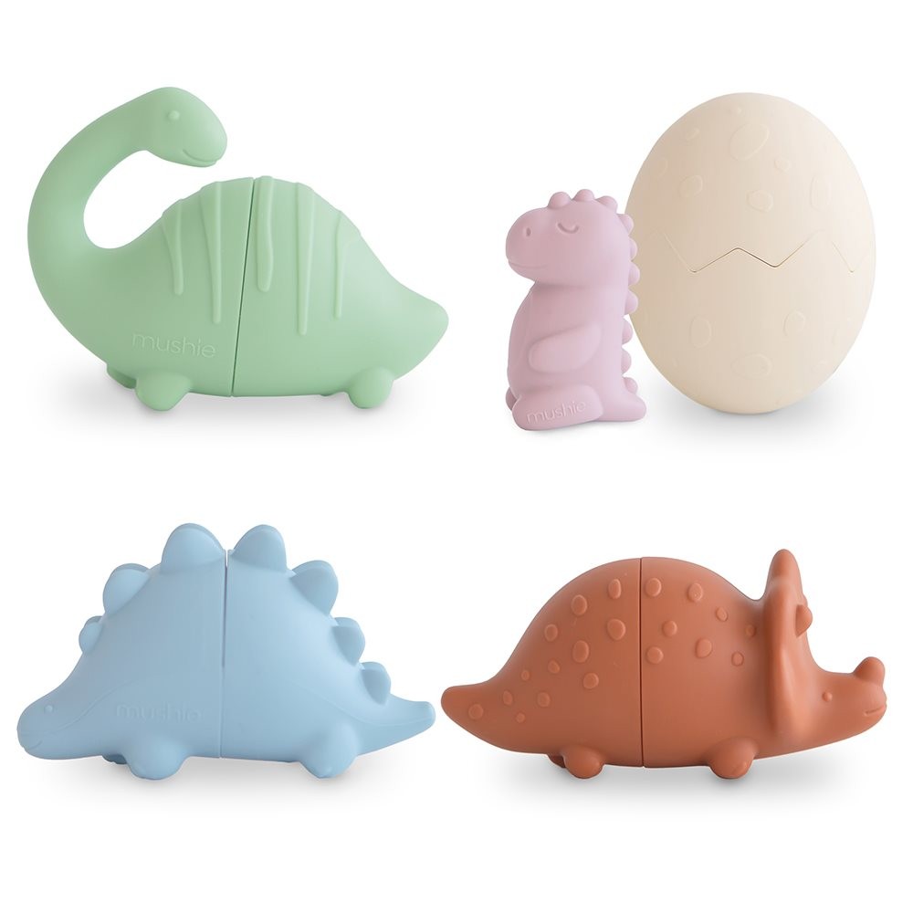 Badset dino – siliconen badspeelgoed (4 stuks)
