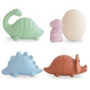 Badset dino – siliconen badspeelgoed (4 stuks)