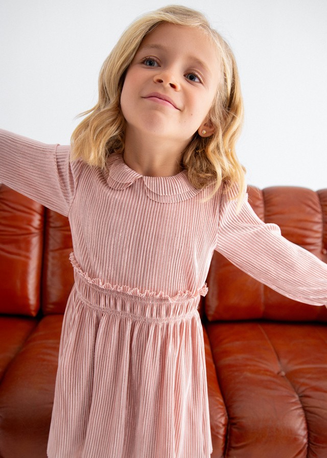 Gebreide jurk met plooien