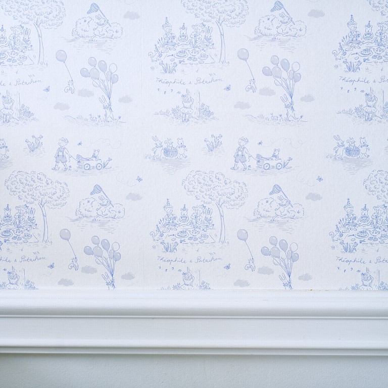 Behangpapier Blue Garden Party
