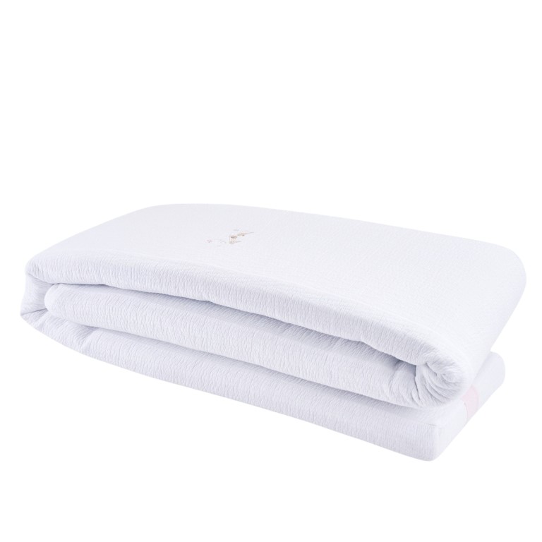 Bedbeschermer 60cm – katoen (60x60x60cm) h:30cm (Blue Garden Party)