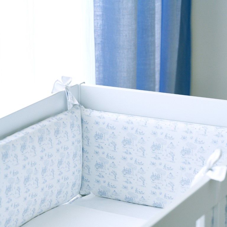 Bedbeschermer 70cm – katoen (70x70x70cm) h:30cm Blue Garden Party