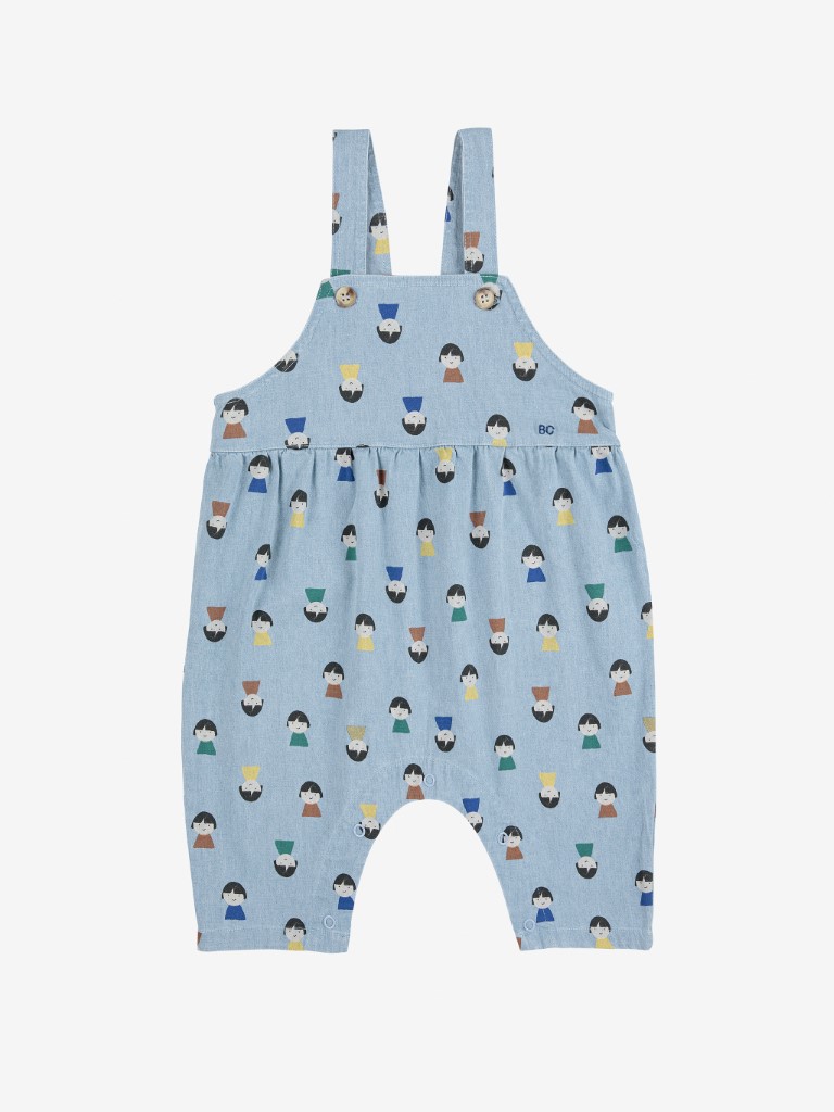 Denim salopette game pawns all over
