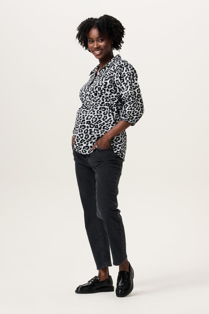 Rechtvallende zwangerschapsjeans Hawa – 7/8 lengte & over de buik