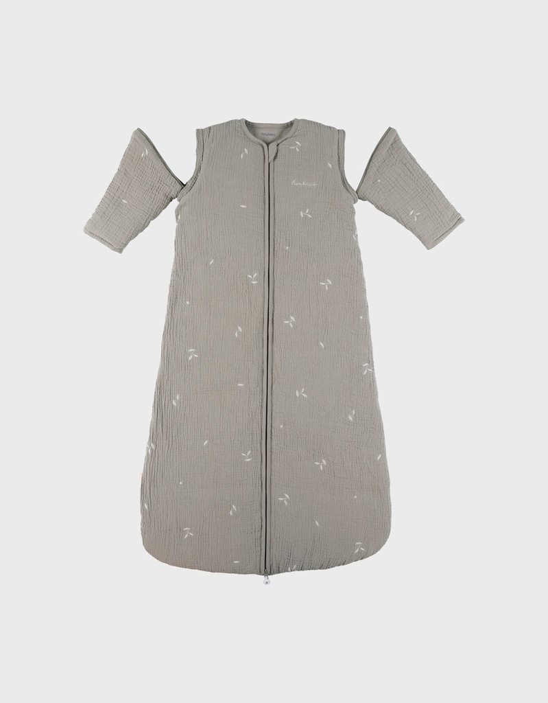 Winterslaapzak afneembare mouwen in gewatteerde mousseline (6m-2j/100 cm/van tog 2.0 tot 3.5)