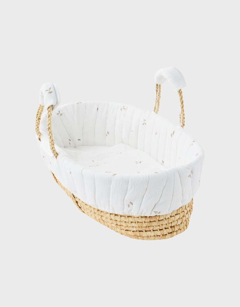 Draagwieg met matras en bekleding in mousseline