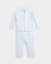 Broek en trui set met kabelpatroon (3m-12m)