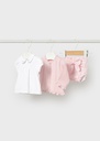 Babyset 3-delig bloes, gebreid vest en bloomer