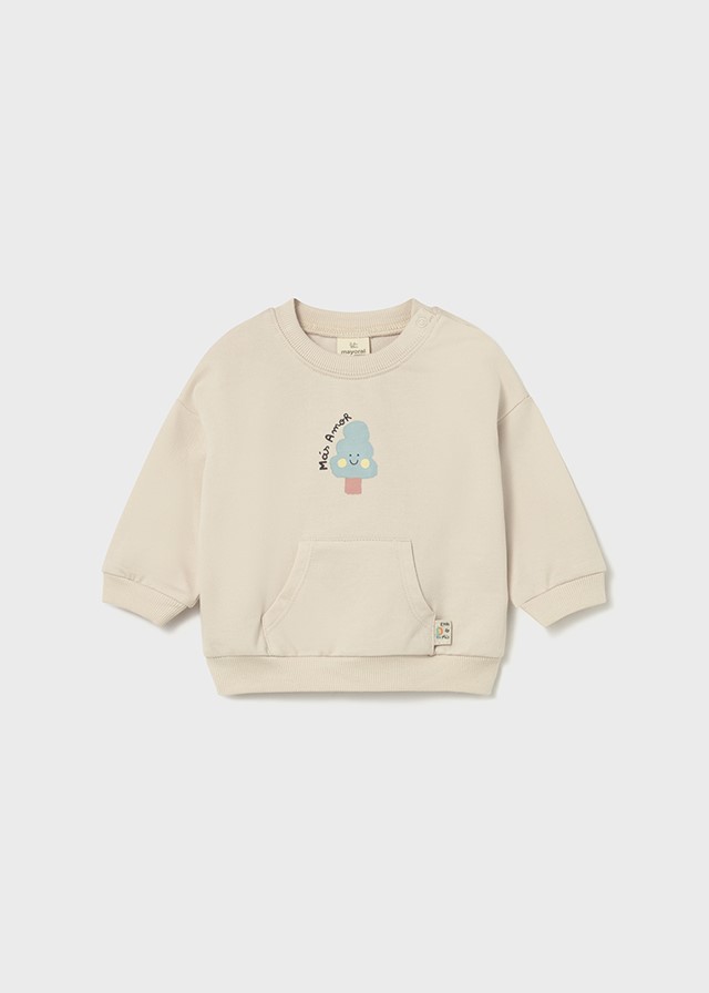 Babysweater lange mouw met kangoeroezak