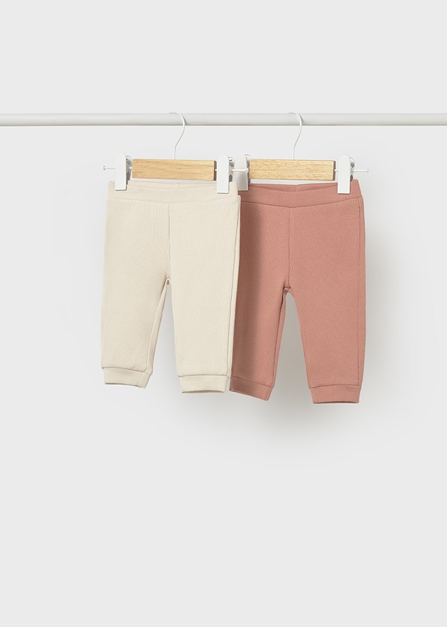 Baby leggings ribgebreid (2 stuks)