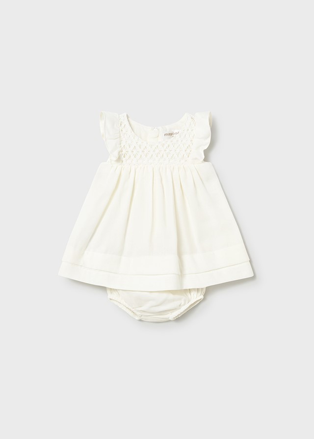 Geborduurde jurk met bloomer