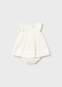 Geborduurde jurk met bloomer