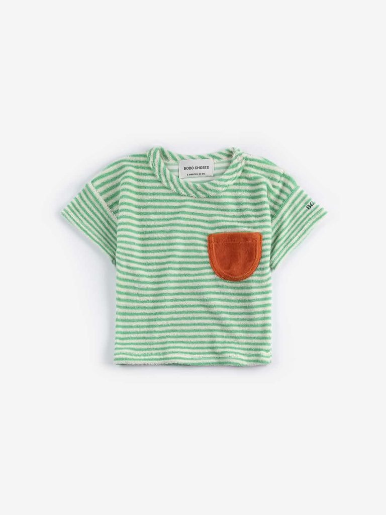 Sweatshirt ronde hals knit groene strepen