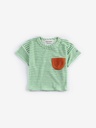 Sweatshirt ronde hals knit groene strepen