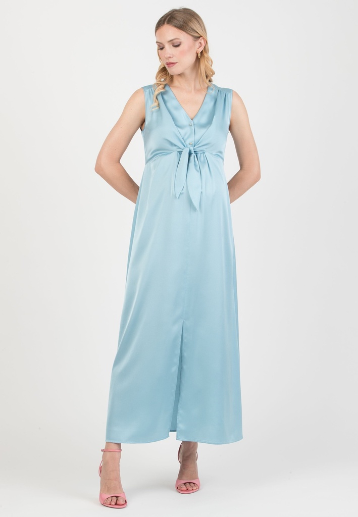 Zwangerschaps- en voedingsjurk Belen maxi - satijnlook