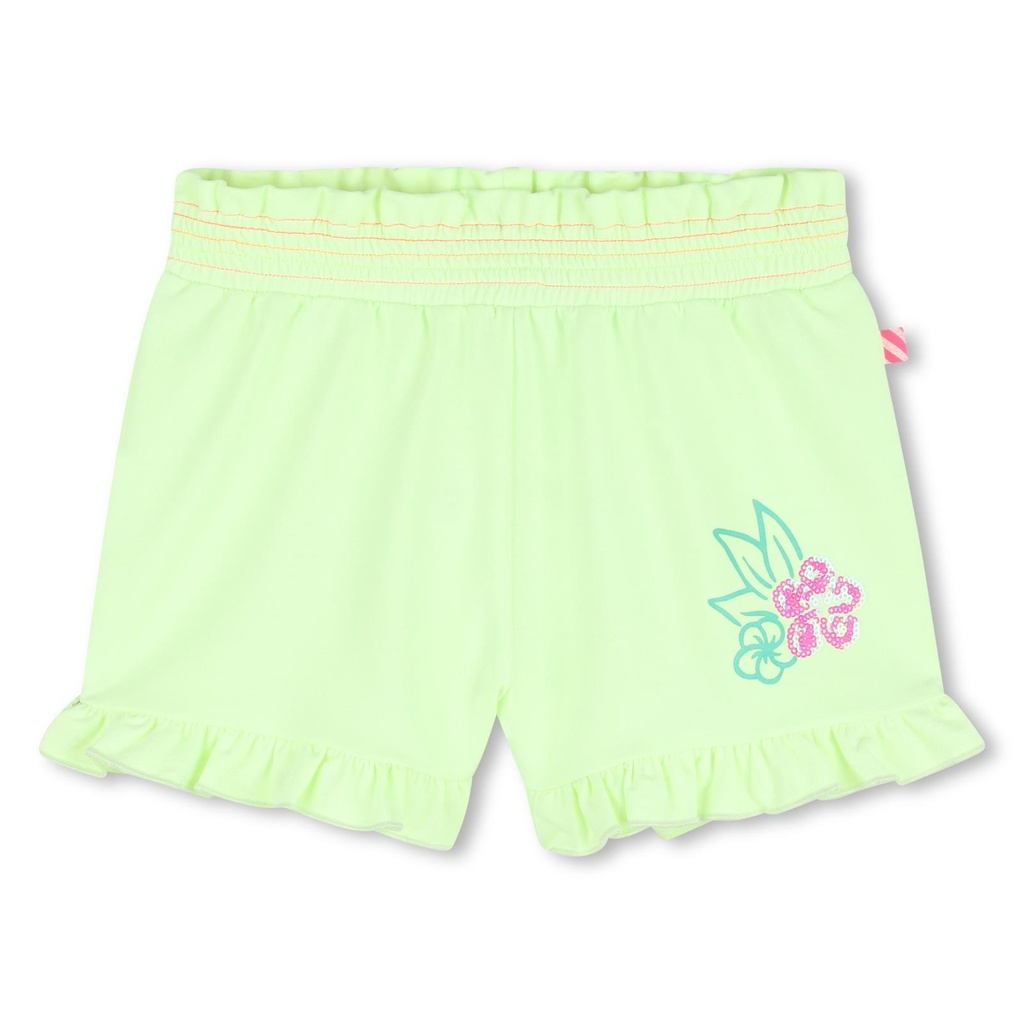 Short terry ruffle glitterprint