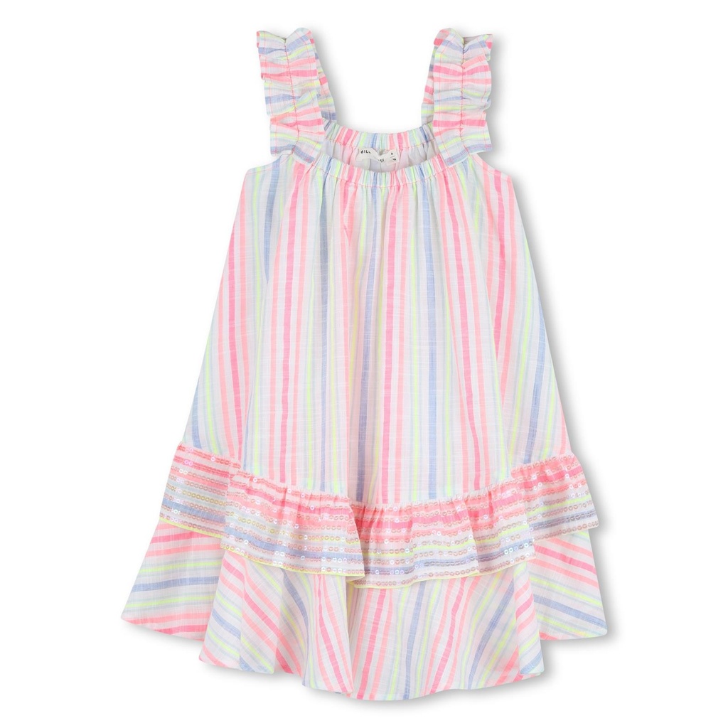 Jurk katoen streep glitterruffles