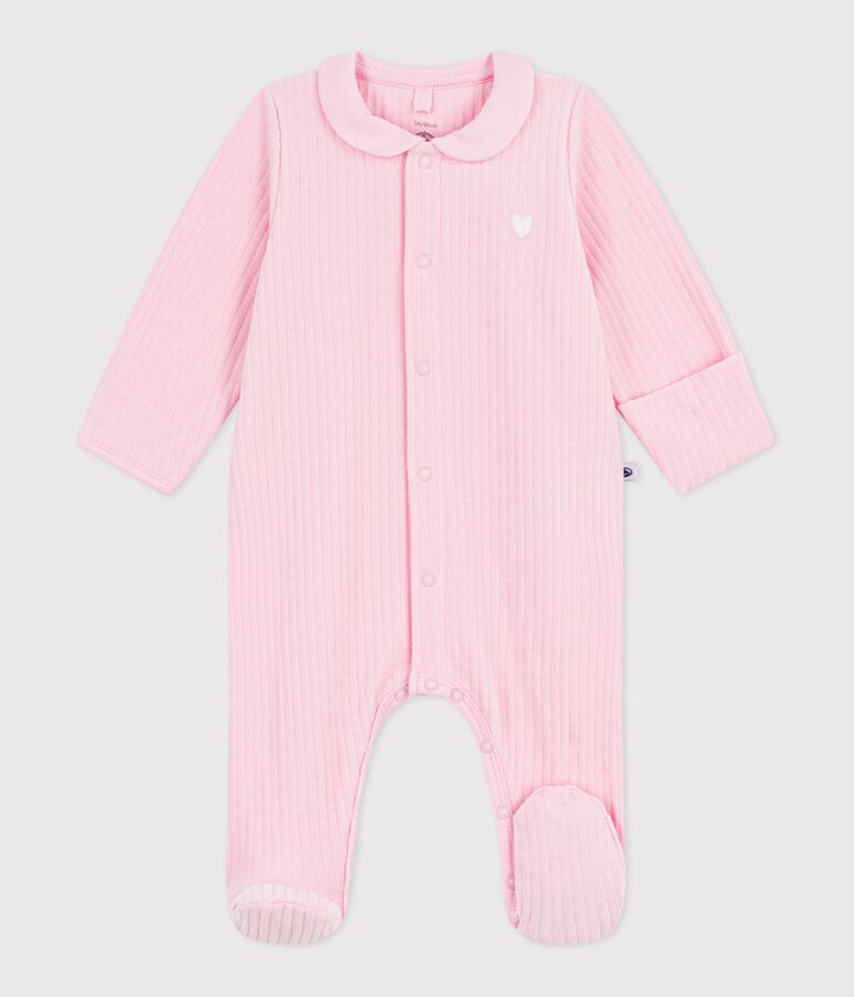 Pyjama in effen velours met kraag