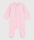 Pyjamas in plain velour with collar