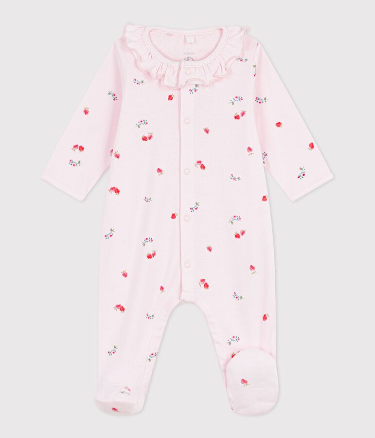 Pyjama en coton avec col fleuri