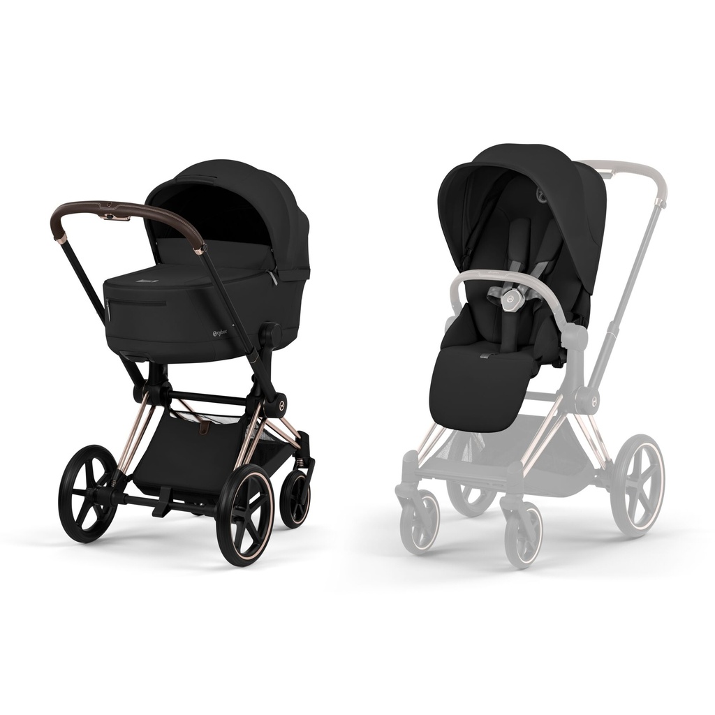 Kinderwagen set Priam comfort rosegold (incl. draagmand  en buggyzit)