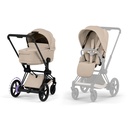 Kinderwagen set e-Priam comfort matt black (incl. draagmand  en buggyzit)