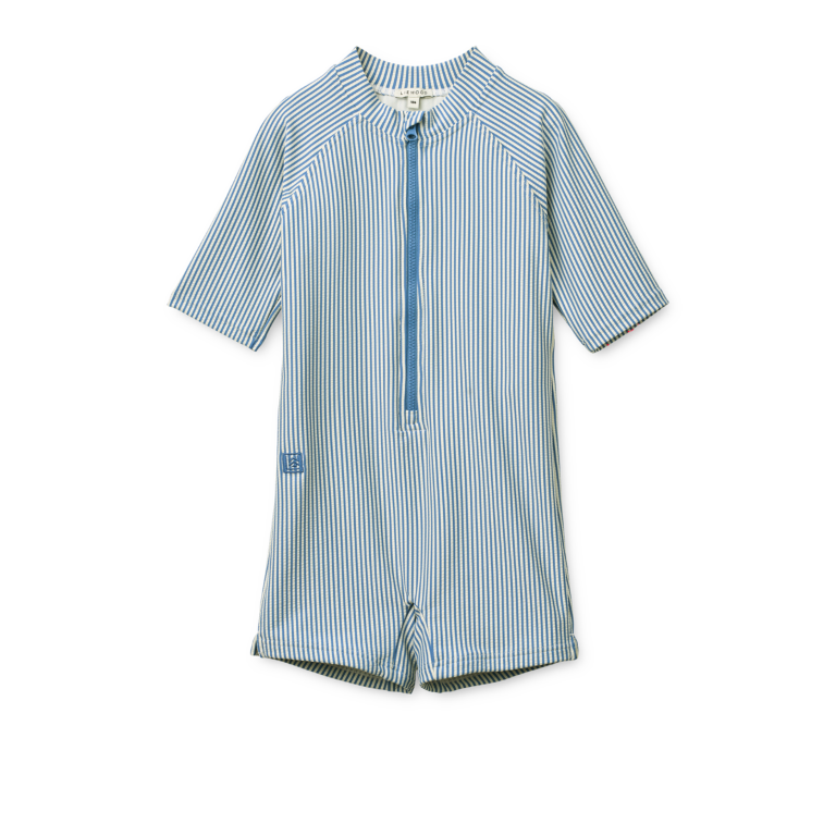 Zwemjumpsuit Max seersucker korte mouwen