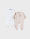Pyjama baby zebra fluweel (2 stuks)
