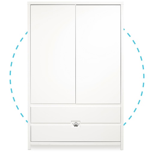 Kast 2 deuren + 2 laden June white 130X60X200