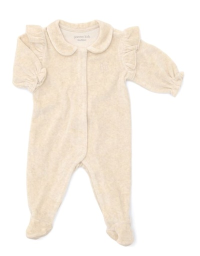 Kruippakje velours ruffles Etoile Sand 