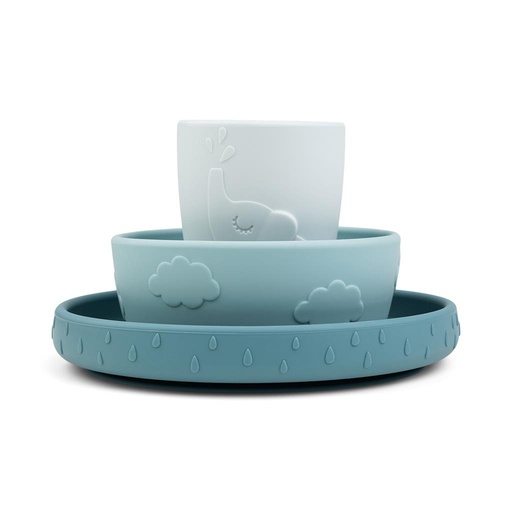 Dinner set stick&stay deer friends blue 