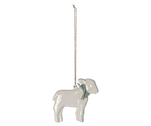 Metal ornament lamb 7cm mint 