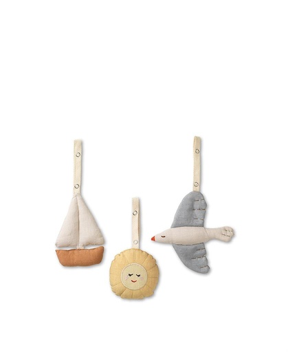 Jouets pour babygym 3 pièces Sailboats 