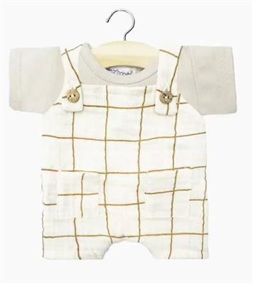 Ensemble with dungarees Antonin doll Gordis 34 cm Mi carreaux 